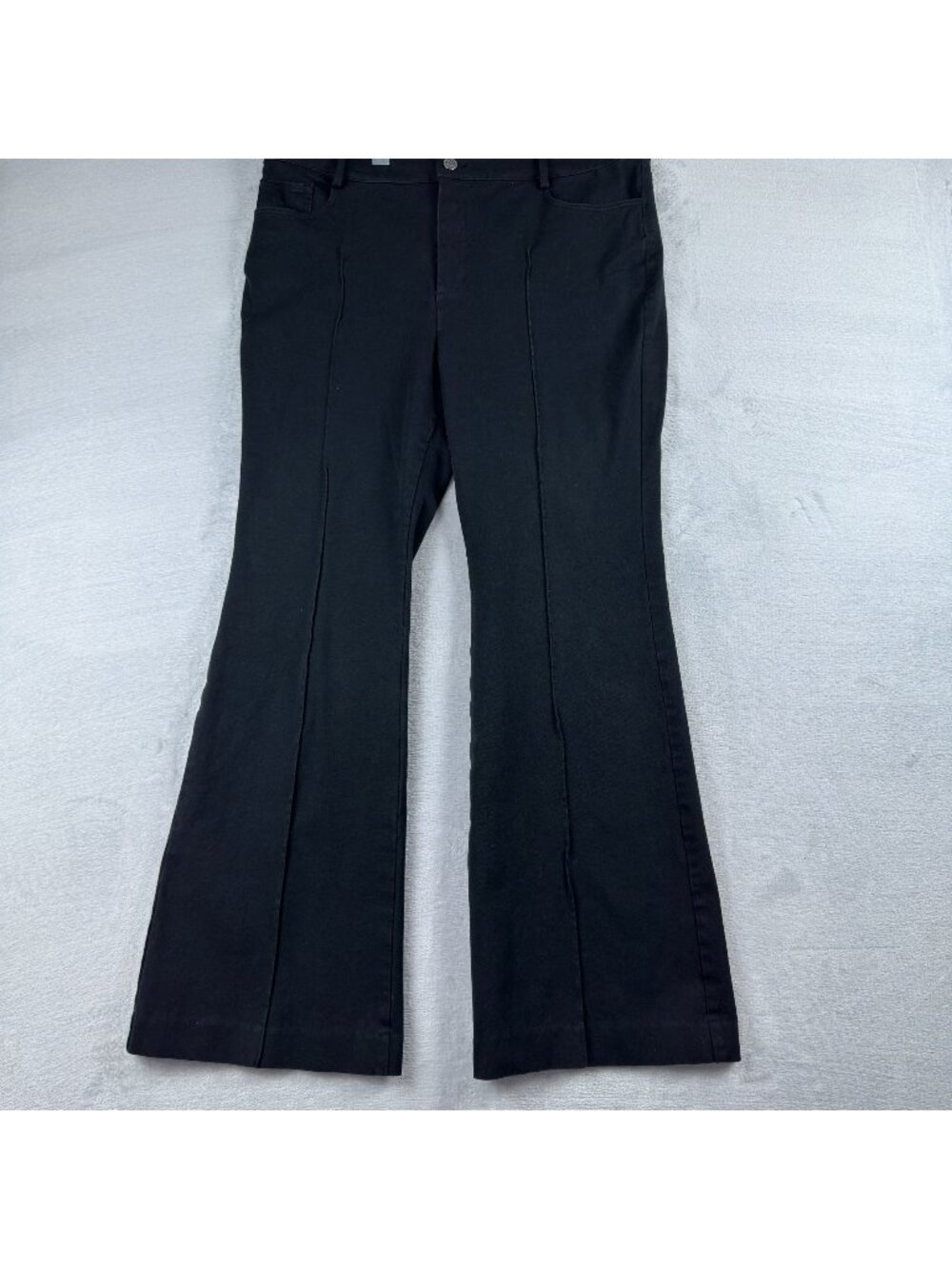 LOFT Jeans Size 6 Flared Leg High Rise Black Dark Wash Stretch